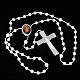 Preiswerter Rosenkranz, weiße Perlen auf Nylonkordel, 5 mm, Wettinger Jesuskind s2