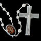 Preiswerter Rosenkranz, weiße Perlen auf Nylonkordel, 5 mm, Wettinger Jesuskind s5