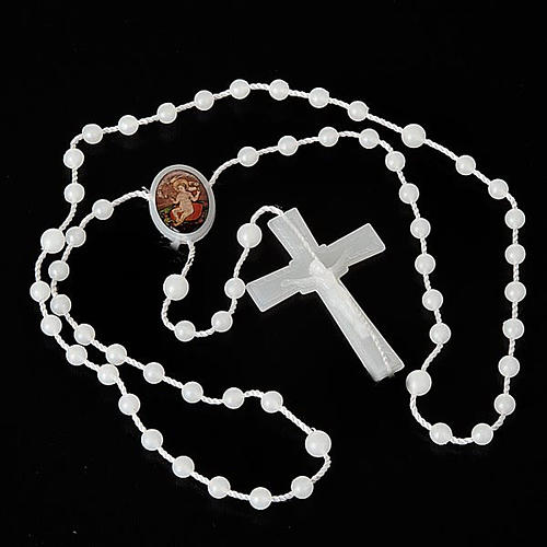 White nylon rosary with image of Baby Jesus from Wettingen 2