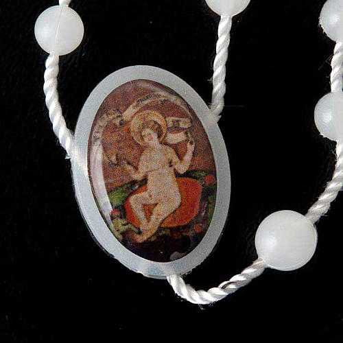White nylon rosary with image of Baby Jesus from Wettingen 4