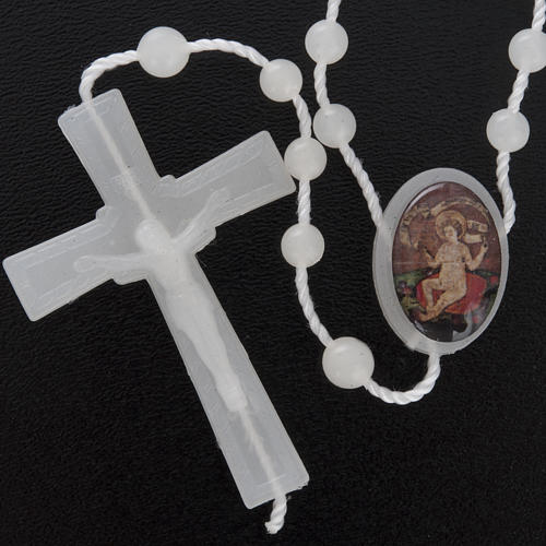 Fluorescent nylon rosary with image of Baby Jesus from Wettingen 2