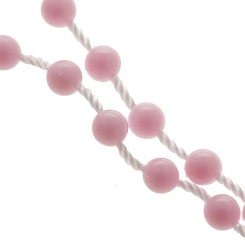 Rosenkranz, rosafarbene Kunststoffperlen auf Nylonkordel 3