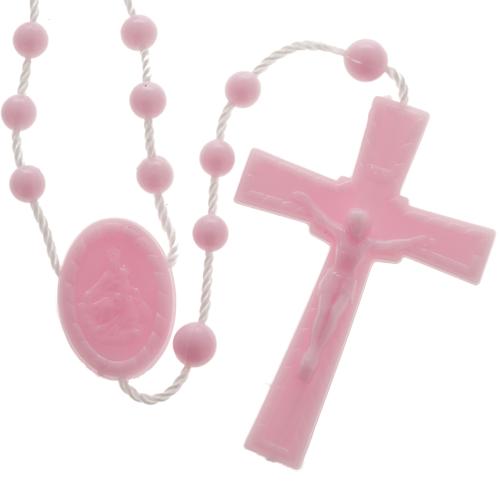 Pink nylon rosary 1