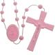 Pink nylon rosary s1