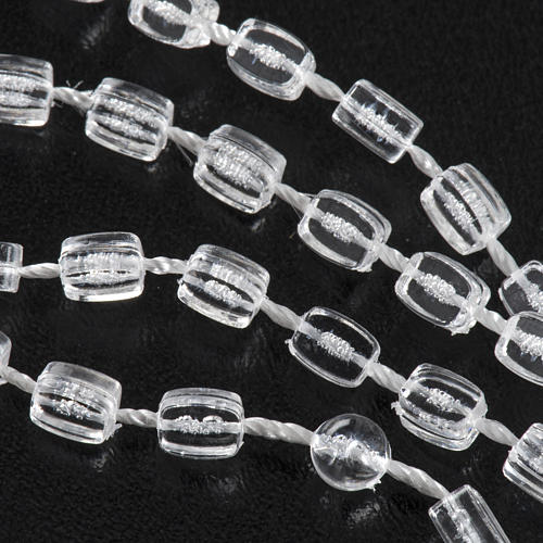 Transparent nylon rosary with box, centerpiece easy to open 4