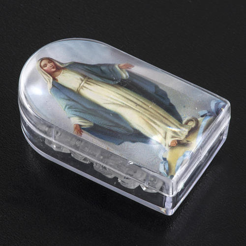 Transparent nylon rosary with box, centerpiece easy to open 5