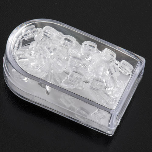 Transparent nylon rosary with box, centerpiece easy to open 6