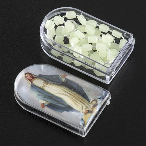 Fluorescent nylon rosary with box, centerpiece easy to open 2