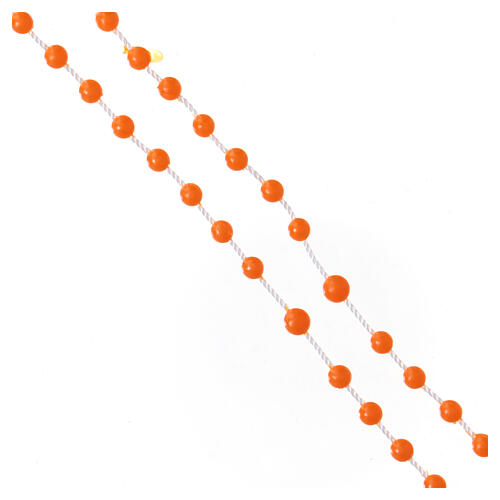 Rosenkranz, orange Kunststoffperlen auf Nylonkordel 3