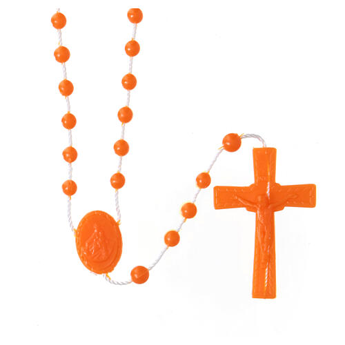 Orange nylon rosary 1