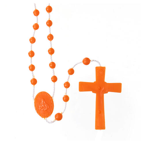 Orange nylon rosary 2