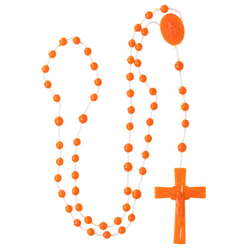 Orange nylon rosary 4