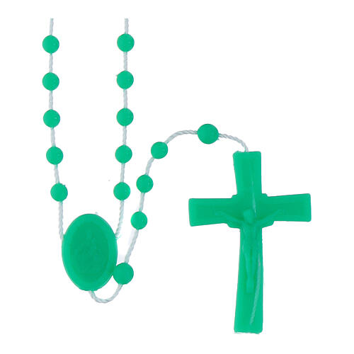 Green nylon rosary 1