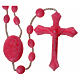 Pink nylon rosary, centerpiece easy to open s1