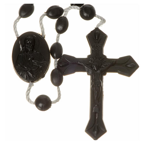 Black nylon rosary, centerpiece easy to open 1