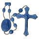 Light blue nylon rosary, centerpiece easy to open s1