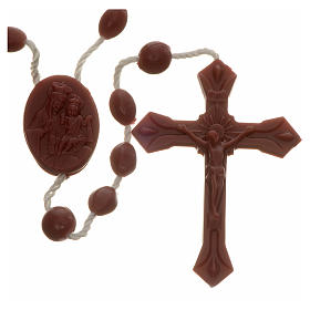 Brown nylon rosary, centerpiece easy to open