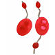 Tragbarer Rosenkranz, rote Kunststoffperlen auf Nylonkordel, mit Verschluss s2