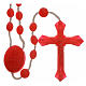 Red nylon rosary with locket centrepiece s1