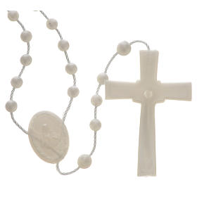 White pearl effect nylon rosary