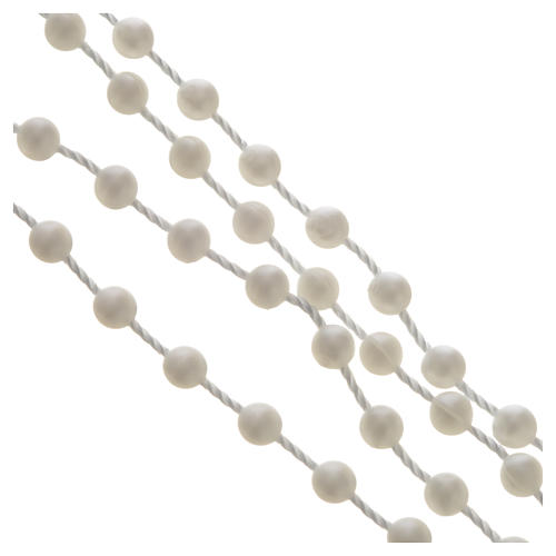 White pearl effect nylon rosary 3
