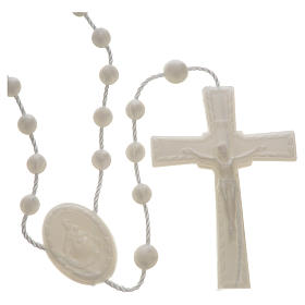 White pearl effect nylon rosary
