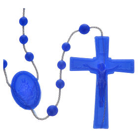Blue pearl effect nylon rosary