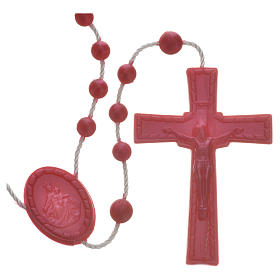 Red pearl effect nylon rosary