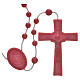 Red pearl effect nylon rosary s1