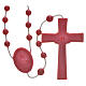 Red pearl effect nylon rosary s2