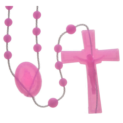 Thermo-sensitive magenta nylon rosary 1