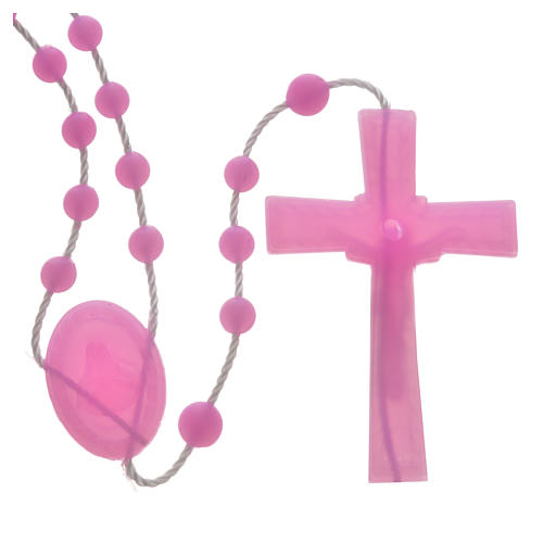 Thermo-sensitive magenta nylon rosary 2
