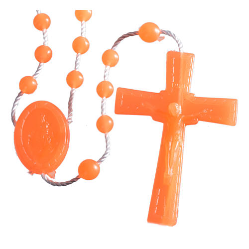 Nylon florescent rosary beads, orange 1