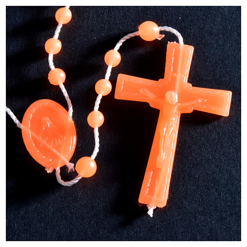 Nylon florescent rosary beads, orange 3