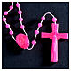 Nylon florescent rosary beads, fuchsia s2