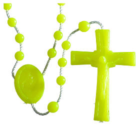 Nylon florescent rosary beads, yellow