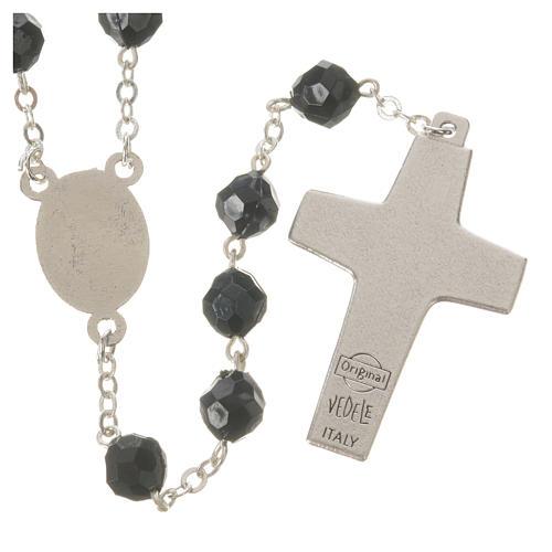 Pope Francis black rosary 7mm 2