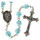 Rosary with Miraculous Medal and aquamarine grains 8mm s1