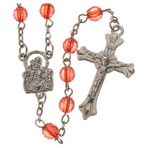 Our Lady of Pompeii rosary, acrylic 6mm 2