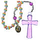 Rosary beads in rainbow coloured resin, 6mm Lourdes s1