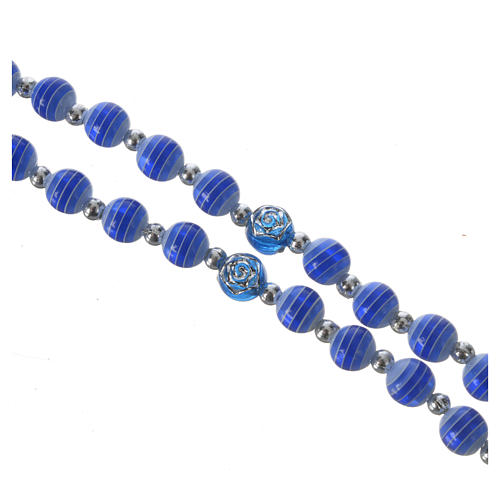 Rosary beads in blue resin, 6mm Lourdes 3