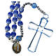 Rosary beads in blue resin, 6mm Lourdes s1