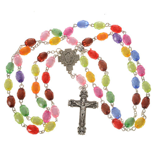 Rosary of the Miraculous medal with resin grains 8x10mm 6