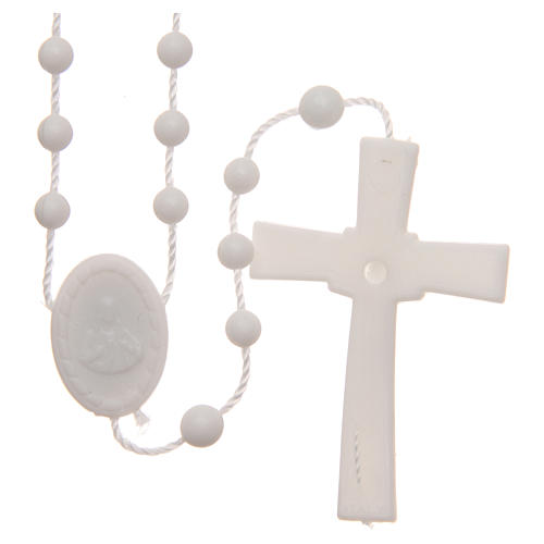 STOCK white rosary beads in nylon with 5mm grains 2
