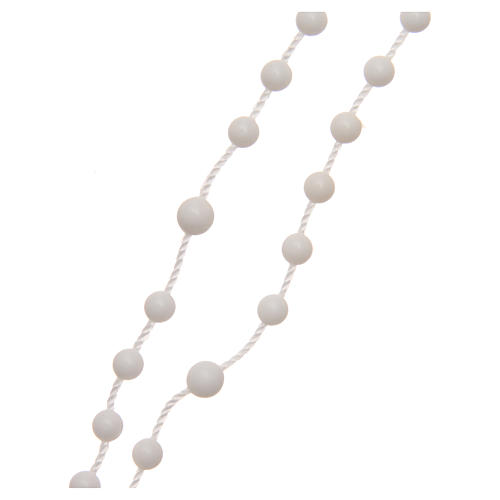 STOCK white rosary beads in nylon with 5mm grains 3