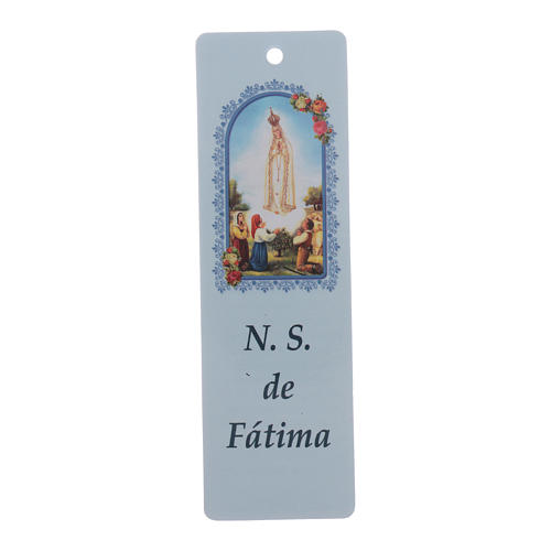 Chapelet Notre-Dame Fatima pour enfants grains étoile bleu avec marque-page 5
