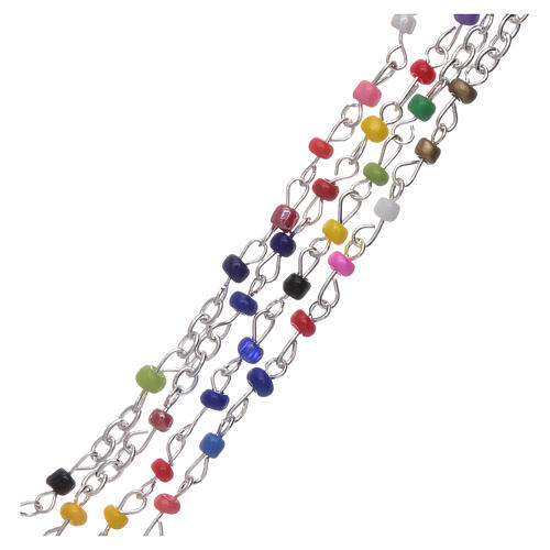 Rosary 4mm multicoloured beads with Our Lady of Fatima booklet 5