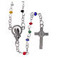 Rosary 4mm multicoloured beads with Our Lady of Fatima booklet s3