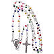 Rosary 4mm multicoloured beads with Our Lady of Fatima booklet s7