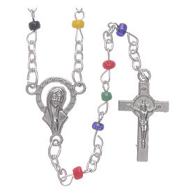Terços Imitação Madrepérola: Terço Fátima com contas 4 mm multicolor e livrete Terços Imitação Madrepérola: Terço Fátima com contas 4 mm multicolor e livrete